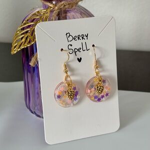 Berry Spell Earrings Handmade Resin Flower Floral Jewelry Fairycore Gift for Her